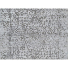 Load image into Gallery viewer, 2&#39;7&quot;x16&#39; Gray, Broken and Erased Persian Design, Tone on Tone, Hand Knotted, Wool and Pure Silk, XL Runner, Oriental Rug FWR544902