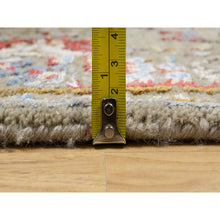 Load image into Gallery viewer, 2&#39;7&quot;x26&#39; Biscoti Beige, The Sunset Rosettes, Wool and Pure Silk, Hand Knotted, Soft Colors, XL Runner, Oriental Rug FWR544908