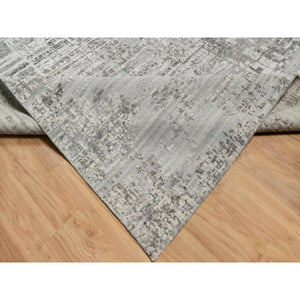 12'x12' Dorian Gray, Hand Spun, Modern, Undyed Natural Wool, Hand Knotted, Square, Oriental Rug FWR545046