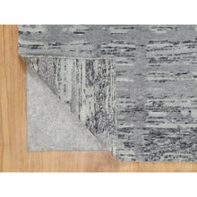 Load image into Gallery viewer, 2&#39;6&quot;x10&#39; Ash Gray, Hand Spun, Undyed Natural Wool, Modern Design, Hand Knotted, Runner, Oriental Rug FWR545058