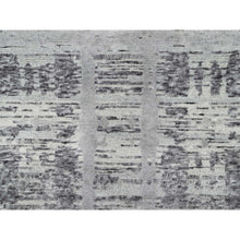 Load image into Gallery viewer, 2&#39;6&quot;x10&#39; Ash Gray, Hand Spun, Undyed Natural Wool, Modern Design, Hand Knotted, Runner, Oriental Rug FWR545058