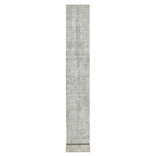 Load image into Gallery viewer, 2&#39;7&quot;x28&#39; Magnetic Gray, Modern Design, Hand Spun, Undyed Natural Wool, Hand Knotted, XL Runner, Oriental Rug FWR545076