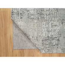 Load image into Gallery viewer, 2&#39;7&quot;x28&#39; Magnetic Gray, Modern Design, Hand Spun, Undyed Natural Wool, Hand Knotted, XL Runner, Oriental Rug FWR545076