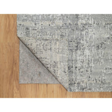 Load image into Gallery viewer, 2&#39;6&quot;x26&#39; Pastel Gray, Hand Knotted, Undyed Natural Wool, Modern Design, Hand Spun, XL Runner, Oriental Rug FWR545082