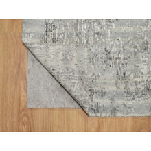 Load image into Gallery viewer, 2&#39;6&quot;x30&#39; Pastel Gray, Undyed Natural Wool, Hand Knotted, Modern Design, Hand Spun, XL Runner, Oriental Rug FWR545094