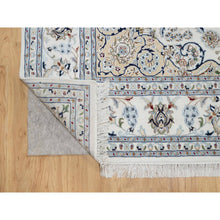 Load image into Gallery viewer, 7&#39;10&quot;x10&#39;2&quot; Spring White, 250 KPSI, Nain with Center Medallion, Wool and Silk, Hand Knotted, Oriental Rug FWR545106