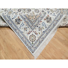 Load image into Gallery viewer, 7&#39;10&quot;x10&#39;2&quot; Spring White, 250 KPSI, Nain with Center Medallion, Wool and Silk, Hand Knotted, Oriental Rug FWR545106