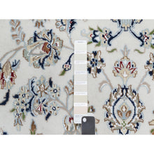 Load image into Gallery viewer, 7&#39;10&quot;x10&#39;2&quot; Spring White, 250 KPSI, Nain with Center Medallion, Wool and Silk, Hand Knotted, Oriental Rug FWR545106