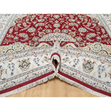 Load image into Gallery viewer, 7&#39;10&quot;x10&#39;3&quot; Falu Red, Wool and Silk, 250 KPSI, Nain with Center Medallion Flower Design, Hand Knotted, Oriental Rug FWR545124