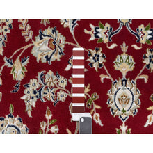 Load image into Gallery viewer, 7&#39;10&quot;x10&#39;3&quot; Falu Red, Wool and Silk, 250 KPSI, Nain with Center Medallion Flower Design, Hand Knotted, Oriental Rug FWR545124