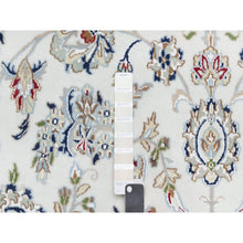 Load image into Gallery viewer, 9&#39;x12&#39;3&quot; Spring White, Hand Knotted, 250 KPSI, Nain with Center Motif Flower Design, Wool and Silk, Oriental Rug FWR545142