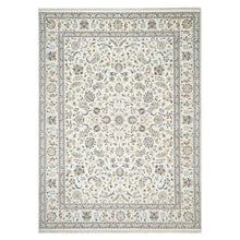 Load image into Gallery viewer, 9&#39;x12&#39;2&quot; Natural White, 250 KPSI, Nain All Over Floral Design, Hand Knotted, Wool and Silk, Oriental Rug FWR545160