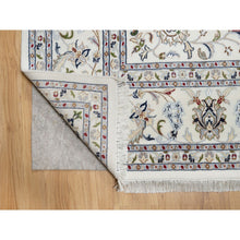 Load image into Gallery viewer, 9&#39;x12&#39;2&quot; Natural White, 250 KPSI, Nain All Over Floral Design, Hand Knotted, Wool and Silk, Oriental Rug FWR545160