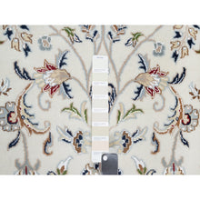 Load image into Gallery viewer, 9&#39;x12&#39;2&quot; Natural White, 250 KPSI, Nain All Over Floral Design, Hand Knotted, Wool and Silk, Oriental Rug FWR545160