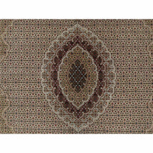 Load image into Gallery viewer, 8&#39;x10&#39; Photon White, Super Mahi with Large Medallion, Hand Knotted, Wool and Silk, 250 KPSI, Oriental Rug FWR545172