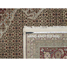 Load image into Gallery viewer, 8&#39;x10&#39; Photon White, Super Mahi with Large Medallion, Hand Knotted, Wool and Silk, 250 KPSI, Oriental Rug FWR545172