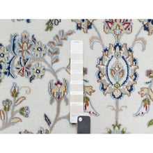 Load image into Gallery viewer, 8&#39;10&quot;x12&#39;2&quot; Isabelline White, Nain with Center Medallion Flower Design, 250 KPSI, Wool and Silk, Hand Knotted, Oriental Rug FWR545184