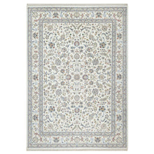 Load image into Gallery viewer, 10&#39;x14&#39;2&quot; Vivid White, Wool and Silk, Nain All Over Floral Design, Hand Knotted, 250 KPSI, Oriental Rug FWR545196