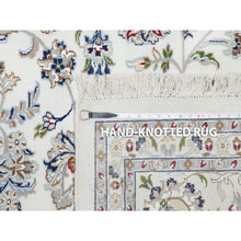 Load image into Gallery viewer, 10&#39;x14&#39;2&quot; Vivid White, Wool and Silk, Nain All Over Floral Design, Hand Knotted, 250 KPSI, Oriental Rug FWR545196