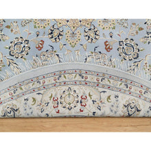 Load image into Gallery viewer, 9&#39;x9&#39; Beau Blue, Hand Knotted, Nain with Large Center Medallion, 250 KPSI, Wool and Silk, Round, Oriental Rug FWR545202