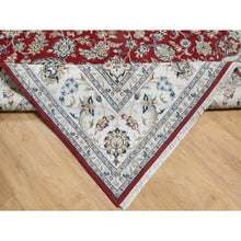 Load image into Gallery viewer, 8&#39;9&quot;x12&#39; Falu Red, Nain with Center Medallion Flower Design, Hand Knotted, Wool and Silk, 250 KPSI, Oriental Rug FWR545214