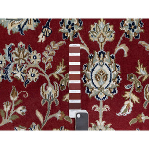 8'9"x12' Falu Red, Nain with Center Medallion Flower Design, Hand Knotted, Wool and Silk, 250 KPSI, Oriental Rug FWR545214