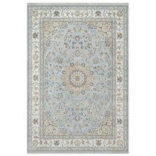 Load image into Gallery viewer, 9&#39;9&quot;x14&#39;3&quot; Beau Blue, Wool and Silk, Hand Knotted, Nain with Large Center Medallion, 250 KPSI, Oriental Rug FWR545232