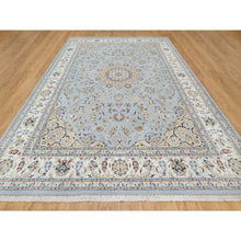 Load image into Gallery viewer, 9&#39;9&quot;x14&#39;3&quot; Beau Blue, Wool and Silk, Hand Knotted, Nain with Large Center Medallion, 250 KPSI, Oriental Rug FWR545232