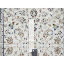 Load image into Gallery viewer, 2&#39;7&quot;x12&#39;2&quot; Natural White, 250 KPSI, Wool and Silk, Nain All Over Floral Design, Hand Knotted, Runner, Oriental Rug FWR545238