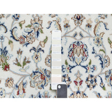 Load image into Gallery viewer, 5&#39;x7&#39; Natural White, Organic Wool, Nain All Over Floral Design, Hand Knotted, 250 KPSI, Oriental Rug FWR545256