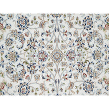 Load image into Gallery viewer, 5&#39;x7&#39; Natural White, Organic Wool, Nain All Over Floral Design, Hand Knotted, 250 KPSI, Oriental Rug FWR545256