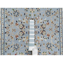 Load image into Gallery viewer, 2&#39;8&quot;x6&#39;6&quot; Beau Blue, Nain with Large Center Medallion, 250 KPSI, Hand Knotted, Wool and Silk, Runner, Oriental Rug FWR545268