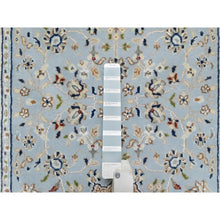 Load image into Gallery viewer, 2&#39;8&quot;x8&#39;4&quot; Beau Blue, Nain with Large Center Medallion, 250 KPSI, Wool and Silk, Hand Knotted, Runner, Oriental Rug FWR545280