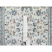 Load image into Gallery viewer, 2&#39;8&quot;x8&#39;3&quot; Stone White, Hand Knotted, 250 KPSI, Nain with Center Medallion, Wool and Silk, Runner, Oriental Rug FWR545286