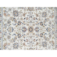 Load image into Gallery viewer, 4&#39;1&quot;x6&#39;1&quot; Vivid White, 250 KPSI, Wool and Silk, Nain All Over Floral Design, Hand Knotted, Oriental Rug FWR545298