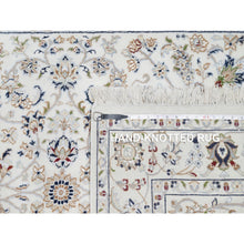 Load image into Gallery viewer, 4&#39;1&quot;x6&#39;1&quot; Vivid White, 250 KPSI, Wool and Silk, Nain All Over Floral Design, Hand Knotted, Oriental Rug FWR545298