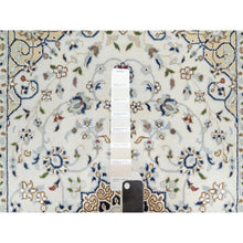 Load image into Gallery viewer, 2&#39;9&quot;x4&#39;1&quot; Polar Bear White, Nain with Large Medallion Design, 250 KPSI, Wool and Silk, Hand Knotted, Oriental Rug FWR545316