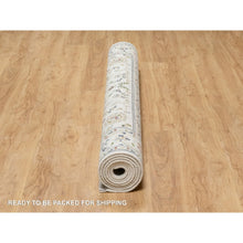 Load image into Gallery viewer, 5&#39;10&quot;x9&#39;1&quot; Natural White, Hand Knotted, Nain All Over Floral Design, 250 KPSI, Wool and Silk, Oriental Rug FWR545376