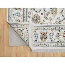 Load image into Gallery viewer, 6&#39;x9&#39; Isabelline White, Wool and Silk, Hand Knotted, Nain All Over Floral Design, 250 KPSI, Oriental Rug FWR545382