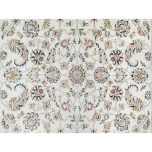 Load image into Gallery viewer, 6&#39;x9&#39; Isabelline White, Wool and Silk, Hand Knotted, Nain All Over Floral Design, 250 KPSI, Oriental Rug FWR545382