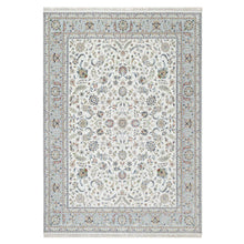 Load image into Gallery viewer, 8&#39;7&quot;x12&#39; Rice White, 250 KPSI, Nain All Over Flower Design, Wool and Silk, Hand Knotted, Oriental Rug FWR545388