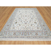 Load image into Gallery viewer, 8&#39;7&quot;x12&#39; Rice White, 250 KPSI, Nain All Over Flower Design, Wool and Silk, Hand Knotted, Oriental Rug FWR545388