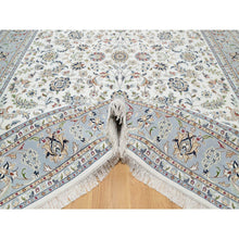 Load image into Gallery viewer, 8&#39;7&quot;x12&#39; Rice White, 250 KPSI, Nain All Over Flower Design, Wool and Silk, Hand Knotted, Oriental Rug FWR545388