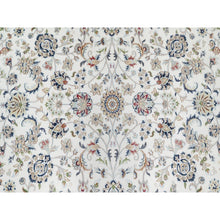 Load image into Gallery viewer, 8&#39;7&quot;x12&#39; Rice White, 250 KPSI, Nain All Over Flower Design, Wool and Silk, Hand Knotted, Oriental Rug FWR545388