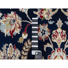 Load image into Gallery viewer, 9&#39;8&quot;x14&#39;2&quot; Vulcan Blue, Hand Knotted, Nain with Center Medallion Flower Design, 250 KPSI, Wool and Silk, Oriental Rug FWR545394