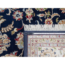 Load image into Gallery viewer, 9&#39;8&quot;x14&#39;2&quot; Vulcan Blue, Hand Knotted, Nain with Center Medallion Flower Design, 250 KPSI, Wool and Silk, Oriental Rug FWR545394