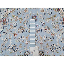 Load image into Gallery viewer, 3&#39;x5&#39;2&quot; Uranian Blue, 250 KPSI, Wool and Silk, Hand Knotted, Nain with Large Center Medallion, Oriental Rug FWR545424