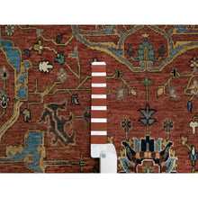 Load image into Gallery viewer, 6&#39;x9&#39;2&quot; Rubor Red and Old Gold, Plush and Lush All Wool, Hand Knotted, Vegetable Dyes Antiqued Fine Heriz Re-Creation All Over Design, Denser Weave, Oriental Rug FWR545472