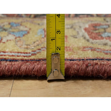 Load image into Gallery viewer, 2&#39;7&quot;x18&#39;2&quot; Currant Red With Satin Sheen Gold, Soft Pile Vibrant Wool, Vegetable Dyes and Denser Weave, Antiqued Fine Heriz Re-Creation, Hand Knotted, Oriental XL Runner Rug FWR545490