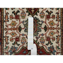 Load image into Gallery viewer, 2&#39;6&quot;x8&#39;1&quot; Papyrus White, 100% Wool, Antiqued Fine Heriz Re-Creation, Natural Dyes, Hand Knotted, Plush and Lush, Denser Weave, Runner, Oriental Rug FWR545508